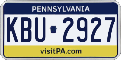PA license plate KBU2927