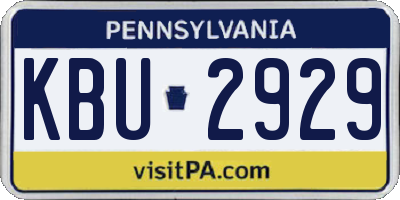 PA license plate KBU2929