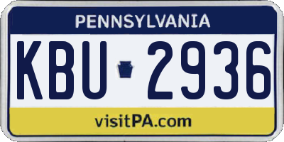 PA license plate KBU2936