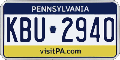 PA license plate KBU2940