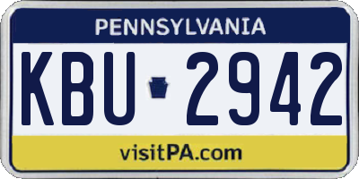 PA license plate KBU2942