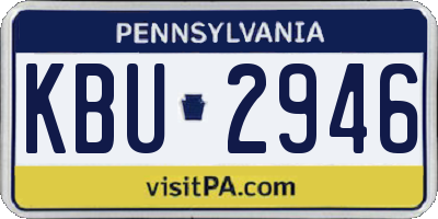 PA license plate KBU2946