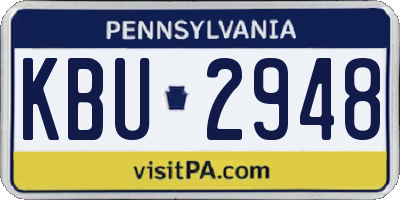 PA license plate KBU2948