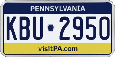 PA license plate KBU2950