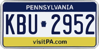 PA license plate KBU2952