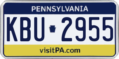 PA license plate KBU2955