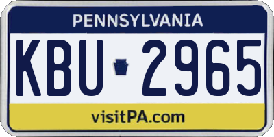 PA license plate KBU2965
