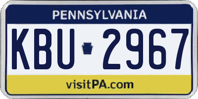 PA license plate KBU2967