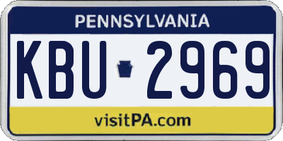 PA license plate KBU2969