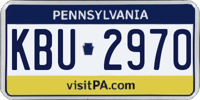 PA license plate KBU2970