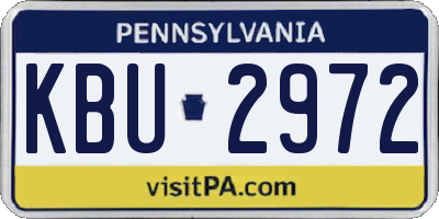 PA license plate KBU2972