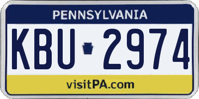 PA license plate KBU2974