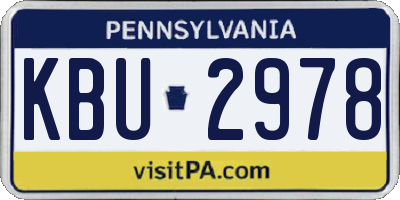 PA license plate KBU2978