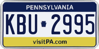 PA license plate KBU2995