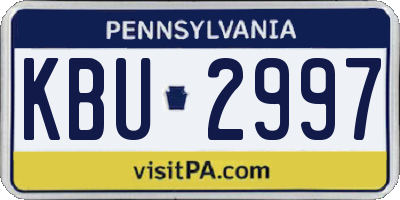 PA license plate KBU2997