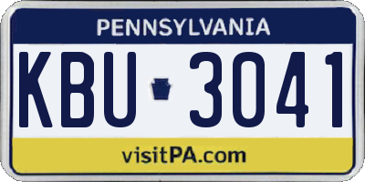 PA license plate KBU3041