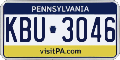 PA license plate KBU3046