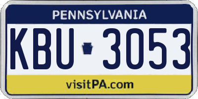 PA license plate KBU3053