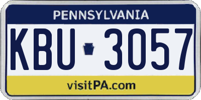 PA license plate KBU3057