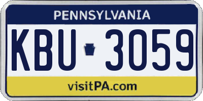 PA license plate KBU3059