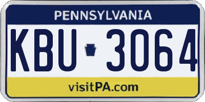 PA license plate KBU3064