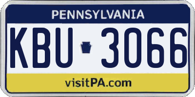 PA license plate KBU3066
