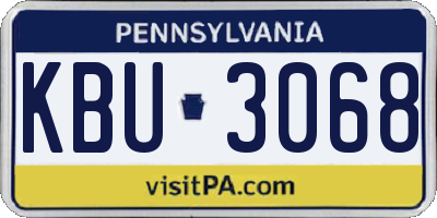 PA license plate KBU3068