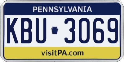 PA license plate KBU3069