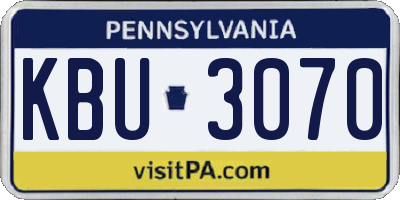 PA license plate KBU3070