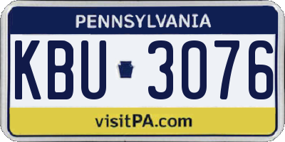 PA license plate KBU3076