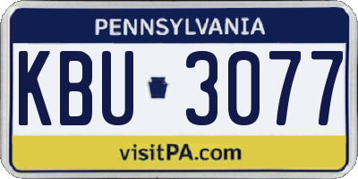 PA license plate KBU3077
