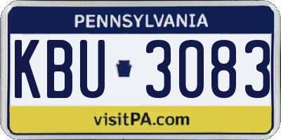 PA license plate KBU3083