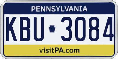 PA license plate KBU3084