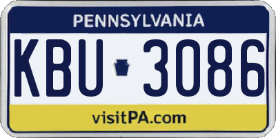 PA license plate KBU3086