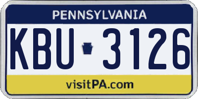 PA license plate KBU3126