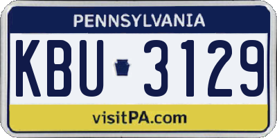PA license plate KBU3129