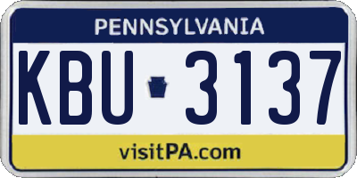 PA license plate KBU3137