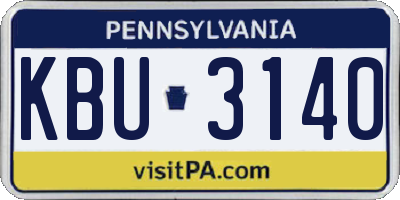 PA license plate KBU3140