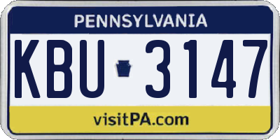 PA license plate KBU3147