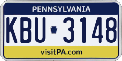 PA license plate KBU3148