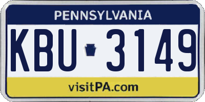 PA license plate KBU3149