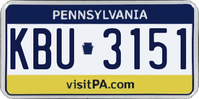 PA license plate KBU3151