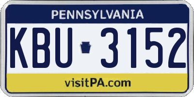 PA license plate KBU3152
