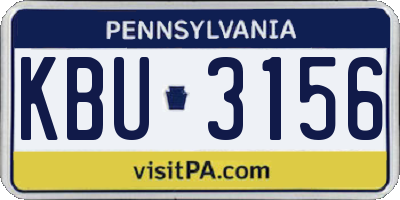 PA license plate KBU3156