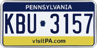 PA license plate KBU3157