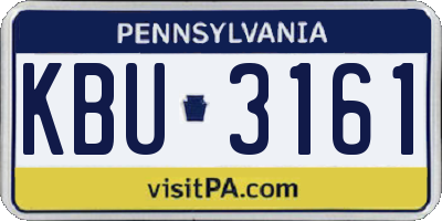 PA license plate KBU3161