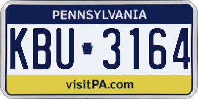 PA license plate KBU3164