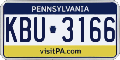 PA license plate KBU3166