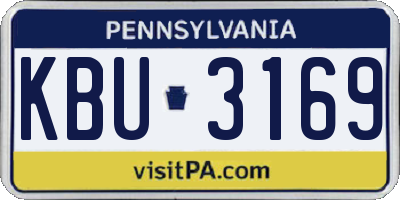 PA license plate KBU3169
