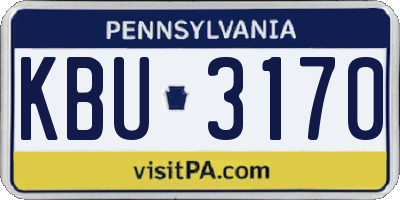 PA license plate KBU3170
